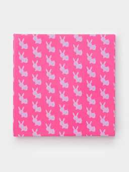 Подставка для яиц Доляна «Пасха. Кролик с бантиком», 22×22×1 см, 8 ячеек, стекло, разноцветная