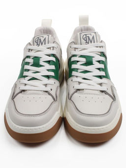 03-H90999-A3 WHITE /GREEN Кроссовки мужские (натуральная кожа)