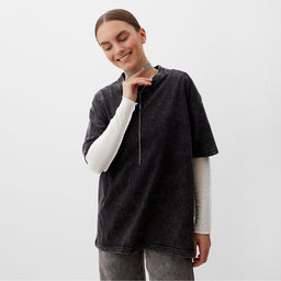 Футболка из вареного хлопка женская Mist Don&apos;t touch me, размер M, чёрная