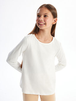 Bisiklet Yaka Uzun Kollu K?z ?ocuk Ti??rt