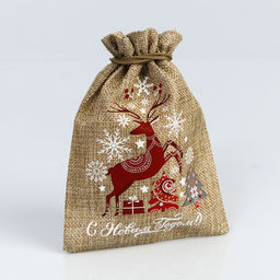 Цена за 5 шт. Мешок с термонаклейкой Счасливого нового года, 13 18 см +/- 1.5 см