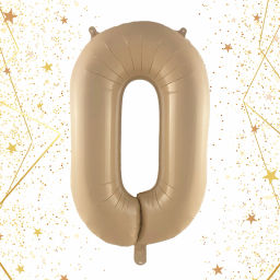 Шар фольгированный 32/81см "Цифра "0" (шампань)