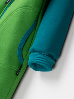 Комбинезон с карманами Колор блок "Зеленая мята" утепленный