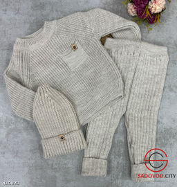 Комплект вязанный 3в1 для малышей