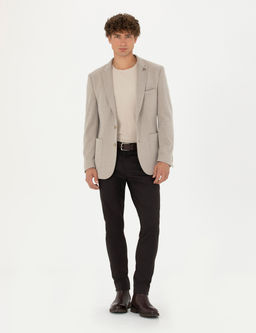 Koyu Kahverengi Arm_rl_ Slim Fit Kanvas Pantolon