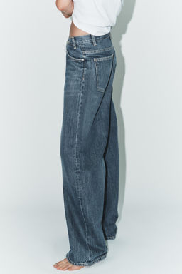 JEANS TRF WIDE LEG CINTURA CRUZADA TIRO ALTO / Azul / Gris - Zara фото 4