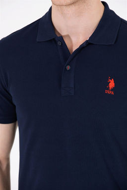Мужская темно-синяя футболка с воротником поло Basic - U.s. polo assn фото 13