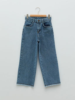 Basic Geni? Pa?a K?z ?ocuk Jean Pantolon
