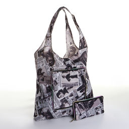 Сумка хозяйственная на кнопке, складная, 42×0.5×65, чёрная