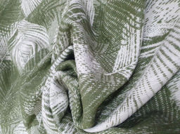 Одеяло байковое 140*205 жаккард "Перья" цв. хаки (Россия ВВТ)