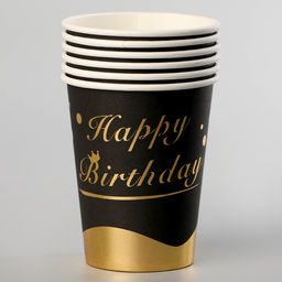 Цена за 2 шт. Стаканы бумажные одноразовые «Золотой день рождения», 6 шт.