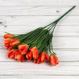 Цена за 10 шт. Цветок искусственный Букет тюльпанов 34 см 6 веток / NT596 /уп 600/ - Галеонтрейд фото 10