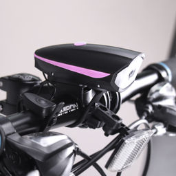 Фонарь передний COMIRON EASY корпус: ABS; свет: CREE XPG, 250lm; аккумулятор 1200 mAh, USB, сигнал 140Дб, влагозащищённый, розовый. АКЦИЯ/уп 30/120/ - ГалеонТрейд фото 4