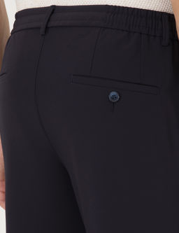 Lacivert Beli Kordonlu Klasik Jogger Pantolon