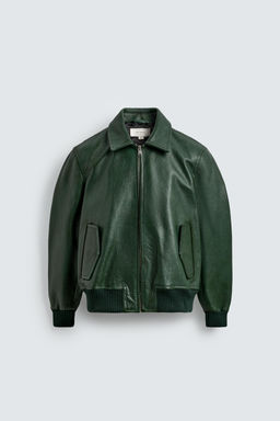 LEATHER BOMBER JACKET - Zara фото 7