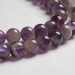 Бусины на нити «Аметист», шар №8, фиолетовый, 46 бусин