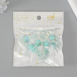 Цена за 5 шт. Подвеска для творчества акрил «Коктейль. Мята-кошка», светится в темноте, 3.4×1.8×1.8 см