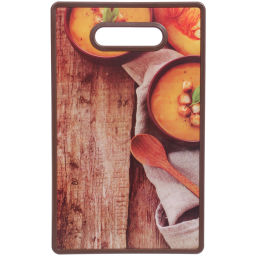 Цена за 2 шт. Доска разделочная пластиковая 37*23см "Тыквенный супчик"