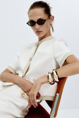CONTRAST SHORT SLEEVE BLAZER - Zara фото 14
