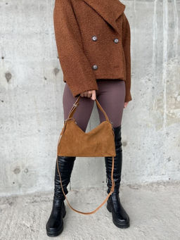 Женская замшевая сумка 8088-8 Рыжий - Sergio valentini фото 7