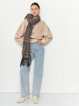 в составе ШЕРСТЬ и КАШЕМИР Большой, мягкий, теплый двусторонний палантин. - Tantino фото 4