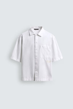 SOBRECAMISA ESTRUCTURA BORDADO / Blanco - Zara фото 7