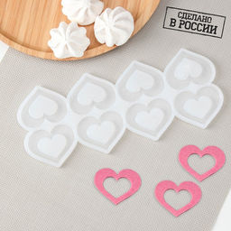 Силиконовая форма Сердце для шоколада, 5,5?4 см, прозрачная