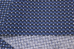 Бязь Мелкая геометрия цв.чернильно-синий, ш.1.5м, хлопок-100%, 105гр/м.кв - Купава фото 4