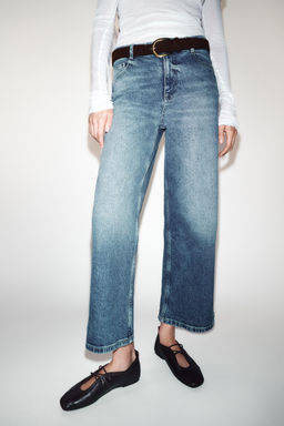 Z.10 HIGH-WAIST BELTED CULOTTES JEANS - Zara фото 14