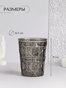 Цена за 2 шт. Подставка для хранения косметики «Хрусталь», d=8.5×11 см, прозрачная, чёрная