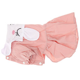 Пэт тойс (Pet toys) Одежда для собаки Платье Зайка с принтом, с вышивкой, на кнопках р-р M, длина спинки 30см/обхват груди 40см/обхват шеи 30см, цвет-розовый, 100% полиэстер (Китай) - Домашняя мода фото 7