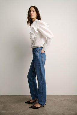 ZW COLLECTION STRAIGHT-LEG MID-RISE JEANS - Zara фото 3
