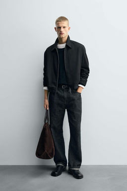 RELAXED FIT HERRINGBONE JACKET