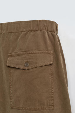 LYOCELL-COTTON RELAXED FIT BERMUDA SHORTS - Zara фото 10