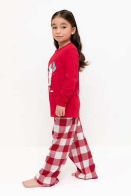 Crockid _ К 1619/насыщенно-красный,клетка виши пижама дет