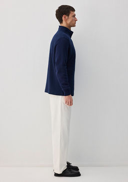 Yar? Fermuarl? Lacivert Sweatshirt - Mavi фото 4