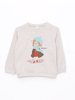 Bisiklet Yaka Uzun Kollu Bask?l? K?z Bebek Sweatshirt 2li - Waikiki фото 2