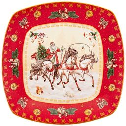 БЛЮДО LEFARD ТРОЙКА КВАДРАТНОЕ 25X4,2CM КРАСНОЕ