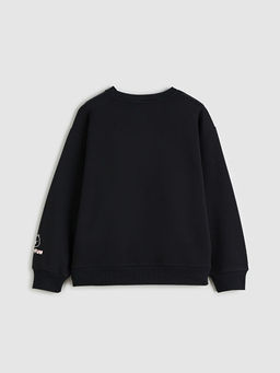 Capyfun Bask?l? K?z ?ocuk Kal?n Sweatshirt