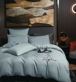 КПБ Candies однотонный с вышивкой на резинке по кругу CANOVR014 Евро