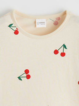 Kiraz Desenli K?z ?ocuk ?ortlu Pijama Tak?m?