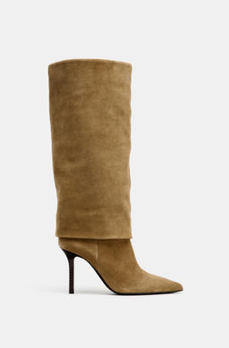 SPLIT SUEDE HEELED BOOTS - Zara фото 4