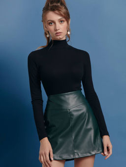 CONTE Юбка А-силуэта под кожу c рельефными линиями LU 1416 emerald emerald