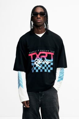 Camiseta de malla con estampado Oversized Fit - H&m фото 3