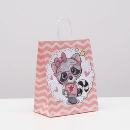 Цена за 10 шт. Пакет крафт Еноты, 22 х 12 х 27 см