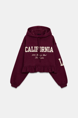 VARSITY SWEATSHIRT WITH RUFFLE TRIM - Zara фото 7