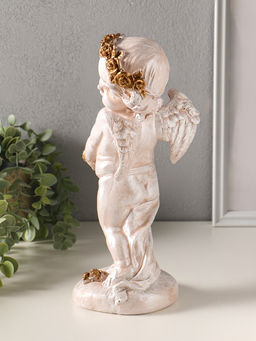 Фигура полистоун «Ангел с медвежонком», 30×14×12
