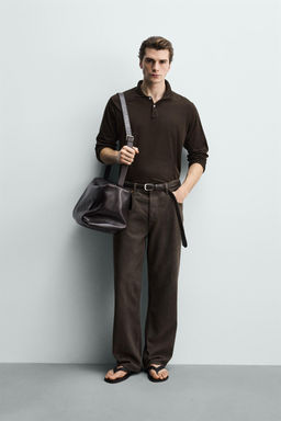 POLO REGULAR FIT ESTRUCTURA ALGOD?N / Marr?n