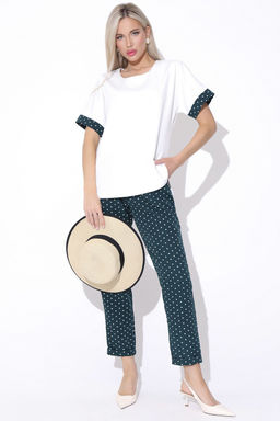 Брюки Саббиани (горох изумруд) - Эльза фото 9