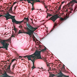 Цена за 10 шт. Бумага упаковочная, глянцевая Пионы 60?90 см